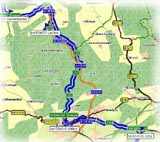 Route von Manderscheid nach &Uuml;rzig/Mosel!   -    Kartenauschnitt mit freundlicher Genehmigung der MAP&GUIDE GmbH aus dem "Motorrad Tourenplaner 2002/2003" entnommen!)